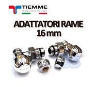 Valvola e detentore cromo TIEMME 1/2'' a squadra con adattatori per tubo rame 16