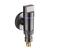 Valvola for rubinetto della lavatrice in metallo, entrata e uscita, doppio controllo, multifunzione, arresto 'acqua, montaggio a parete(Grey)