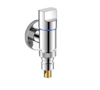 Valvola for rubinetto della lavatrice in metallo, entrata e uscita, doppio controllo, multifunzione, arresto 'acqua, montaggio a parete(Silver)