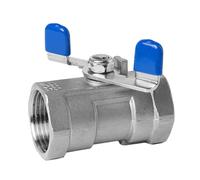 valvola in acciaio inox, Valvole a sfera con maniglia a farfalla in acciaio inossidabile 316L, valvola a sfera monopezzo filettata femmina 1/4" 3/8" 1/2" 3/4" 1" DN8-25, 1 pz(DN25)