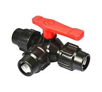 Valvola in plastica a tre vie da 1 pezzo: diametro interno della valvola PE di tipo T for una connessione rapida e un funzionamento semplice(Black,63mm)