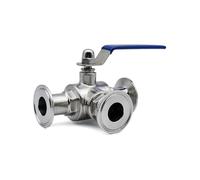 valvola limitatrice pressione Valvola di Sovrappre Valvola a sfera sanitaria in acciaio inossidabile a 3 vie, diametro esterno del tubo 3/4", 1", 1-1/4", 1-1/2", 2", tipo ghiera 50,5/64 mm(L-port,19mm