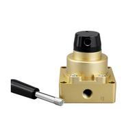 Valvola manuale a leva rotativa pneumatica a 4/3 vie Controllo manuale del flusso d'aria a 3 posizioni a 4 porte HV-02 HV-03 HV-04(HV-03,Without fitting)