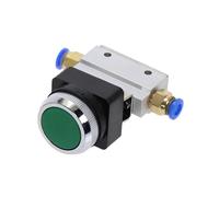 Valvola meccanica 1 valvola meccanica 1/8" filettatura 2 posizioni 3 vie verde pulsante piatto valvola pneumatica momentanea M+O+V-321PP(12MM)