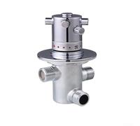 Valvola miscelatore a base in ottone con capacità termostatica e finitura cromata per impianti idraulici bagno