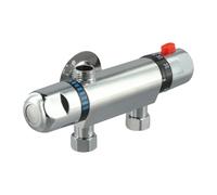 Valvola miscelatore doccia cromata bagno con comando termostatico uscita G12