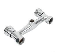 Valvola miscelatore per doccia con doppia uscita, rubinetto in ottone per sistema doccia doppio, valvola miscelatrice termostatica in rame con finitura cromata, compatibile con UK Pl