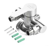 Valvola miscelatore per doccia in acciaio inox, doppia maniglia per acqua calda e fredda, valvola deviatrice termostatica per vasca da bagno con attacco G1/2 pollici