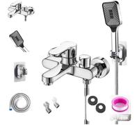 Valvola miscelatrice a prova di perdite con guarnizioni rinforzate per un flusso d'acqua costante, struttura in ottone, finitura lucida, adatta a installazioni standard del bagno (D)