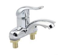 Valvola miscelatrice con nucleo in ceramica per lavelli da bagno a doppio foro con regolazione di precisione della temperatura e azione della leva liscia (tipo acciaio plastico)