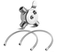 Valvola miscelatrice in ottone massiccio, 5,6 cm, per lavello (1/2) | Corpo in ottone massiccio, resistente, lunghezza 5,6 cm, miscela calda e fredda, manopola di controllo manuale