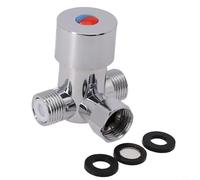 Valvola miscelatrice termostatica G1/2 in ottone per acqua calda e fredda, controllo della temperatura regolabile con valvola di ritorno per doccia e bagno, robusta lega di zinco 70 x 55 x 50 mm