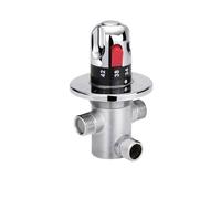 Valvola Miscelatrice Termostatica Valvola miscelatrice termostatica in ottone cromato Valvola miscelatrice a cartuccia in ottone Miscelatore for il controllo della temperatura dell'acqua calda fredda
