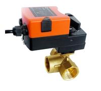 Valvola modulante elettrica da 1 1/4'', attacco T a 3 vie, AC/DC 24V, valvola proporzionale 0-10V o 4-20mA for la regolazione del flusso(0-10V)