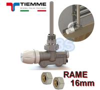 Valvola mono/bitubo 1/2'' TIEMME con adattatori rame 16 mm - attacchi a squadra