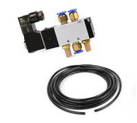 Valvola Pneumatica 5/2 Vie 1/4" 12V Set Completo Tubo Raccordi Silenziatori