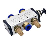 Valvola pneumatica a 5 vie con comando manuale a 2 posizioni, selettore del flusso d'aria in ingresso NPT da 1/2", corpo in lega di alluminio robusto, con connettore e silenziatore da 8 mm, 3 x 3,5 x