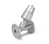 Valvola pneumatica a sede angolare flangiata in acciaio inossidabile DN15(Normally Open,Double Acting)