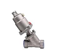 Valvola pneumatica a sede angolare in acciaio inossidabile normalmente chiusa, 1/2"-2" 16 bar for controllo di tubazioni di fluidi industriali for gasolio e vapore(1",Single Acting)