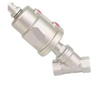 Valvola pneumatica a tre vie con sede angolare Valvola a sede inclinata pneumatica in acciaio inossidabile 304 femmina da 1/2" 3/4" 1" 1 pz.(1/2",Normally Closed)