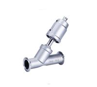 Valvola pneumatica ad angolo del sedile Valvola a sede angolare a installazione rapida pneumatica in acciaio inossidabile DN40 304 Valvola a sede angolare da 16 bar Guarnizione in PTFE(Double Acting)