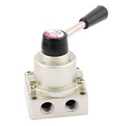 Valvola pneumatica azionata con comando a leva manuale PT a 3 posizioni a 4 vie da 1/4"