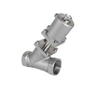Valvola pneumatica dell'acciaio inossidabile DN40 normalmente chiusa/aperta valvole ad angolo dell'attuatore pneumatico 16bar per olio di gas del vapore (NC_Single Acting)