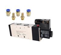 Valvola pneumatica, elettrovalvola 4V410-15, controllo aria gas, magnetica, 5 vie, 2 posizioni, DC12V, 24V, AC110V, 220V, bobina, volt(8mm Fittings,DC12V)