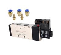 Valvola pneumatica, elettrovalvola 4V410-15, controllo aria gas, magnetica, 5 vie, 2 posizioni, DC12V, 24V, AC110V, 220V, bobina, volt(10mm Fittings,DC12V)