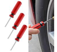Valvola Pneumatico 3 pezzi Stem Core Remover Cromato Set per Auto e - Cacciavite in Plastica Dispositivo Installatore Tubo Acciaio Riparazione Moto