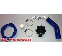Valvola Pop Off Nera ,Tubi siliconici Blu+ Curva 45 gradi diam 25 mm