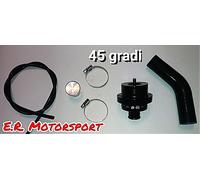 Valvola Pop Off Nera ,Tubi siliconici Neri + Curva 45 gradi diam 25 mm