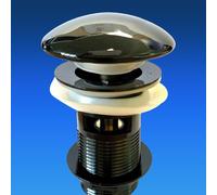 Valvola Push Open Click Valvola Scarico G 1 1/4" Con Tappo In Ceramica Nera