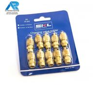 VALVOLA RAME VALVOLINA CARICA A SALDARE 1/4'' Ø6,25mm CON TAPPO FRIGORIFERO 10PZ