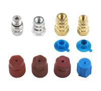 Valvola Retrofit AC Perdite Sicurezza Valvola Retrofit AC Perdite | 4 adattatori, conversione rapida per r12-R134a, metallo , alta bassa pressione, kit completo auto