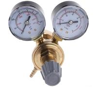 Valvola riduttore di pressione in rame con filettatura interna W21 8 e manometro progettato per applicazioni argon e gas con portata di 20 metri cubi all'ora