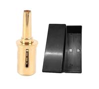 Valvola riduttrice di pressione per corni, allenatore di respirazione per la correzione della postura, correttore ergonomico per bocchino di tromba in ottone con vestibilità confor (Oro)