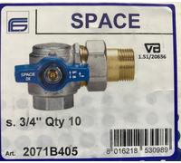 VALVOLA SFERA A SQUADRA C/BOCCHETTONE 3/4 DX O SX PER COLLETTORE EFFEBI ITALY