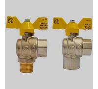 VALVOLA SFERA AD ANGOLO FARFALLA ALLUMINIO - 1"" F/F