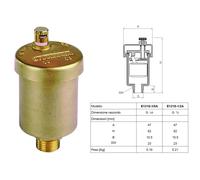 VALVOLA SFIATO ARIA JOLLY PER SISTEMI SOLARI Ø 3/8" TEMP. MAX 150°C