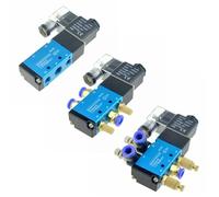 Valvola solenoide a 5 vie, 2 posizioni, 6/8/10 mm, tubo di collegamento, regolazione del controllo, valvola magnetica per aria e gas, 1 pezzo (PC-4 mm, AC 36 V)