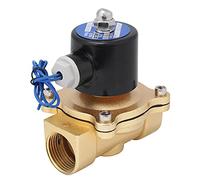 Valvola solenoide in lega di zinco, normalmente chiusa, DC 12 V, R1 DN25; valvola elettromagnetica per acqua, aria e olio; valvola elettrica per acqua NC con freccia indicante la