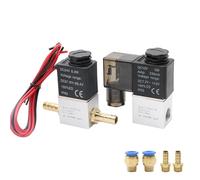 Valvola solenoide normalmente chiusa da 1/4" DC 12V 24V posizione pneumatica bobina in lega elettrica interna AC 110V 220V (LED-BT raccordo 8 mm, DC12V)