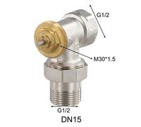 Valvola termostatica angolare in ottone DN15 per regolazione efficiente della te