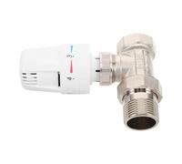 Valvola Termostatica Diritta Dn25 in Ottone per Riscaldamento Domestico | Stabilizzazione della Temperatura, Consumo Ridotto, Finitura Argento, per Tubazioni Acqua Calda e Radiatori a Pannello