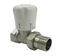 Valvola termostatica per radiatore da 20 mm, angolo in rame o testa dritta Trv con 5 livelli di temperatura per riscaldamento centralizzato, controllo del flusso d'acqua, risparmio energetico (A)