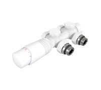 Valvola termostatica per radiatore in ottone tipo H con filettatura G1/2 per collegamento a doppio tubo da 50 mm, controllo della temperatura regolabile a 7 livelli, Ang integrato