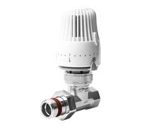 Valvola termostatica testa termostatica, valvola termostatica 1/2" con attacco filettato, set termostatico, vite di ritorno 1/2" passaggio radiatore Venti, valvola di riscaldamento (bianco)