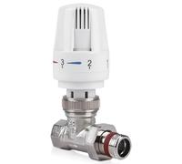 Valvola termostatica, valvola termostatica, valvola termostatica da 1/2" con attacco filettato, set termostatico, vite di ritorno da 1/2", passaggio, radiatore Venti, valvola di riscaldamento, bianco