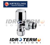 VALVOLA TERMOSTATIZZABILE, DETENTORE, TESTA TERMOSTATICA ARTECLIMA CROMO,NERA,BI